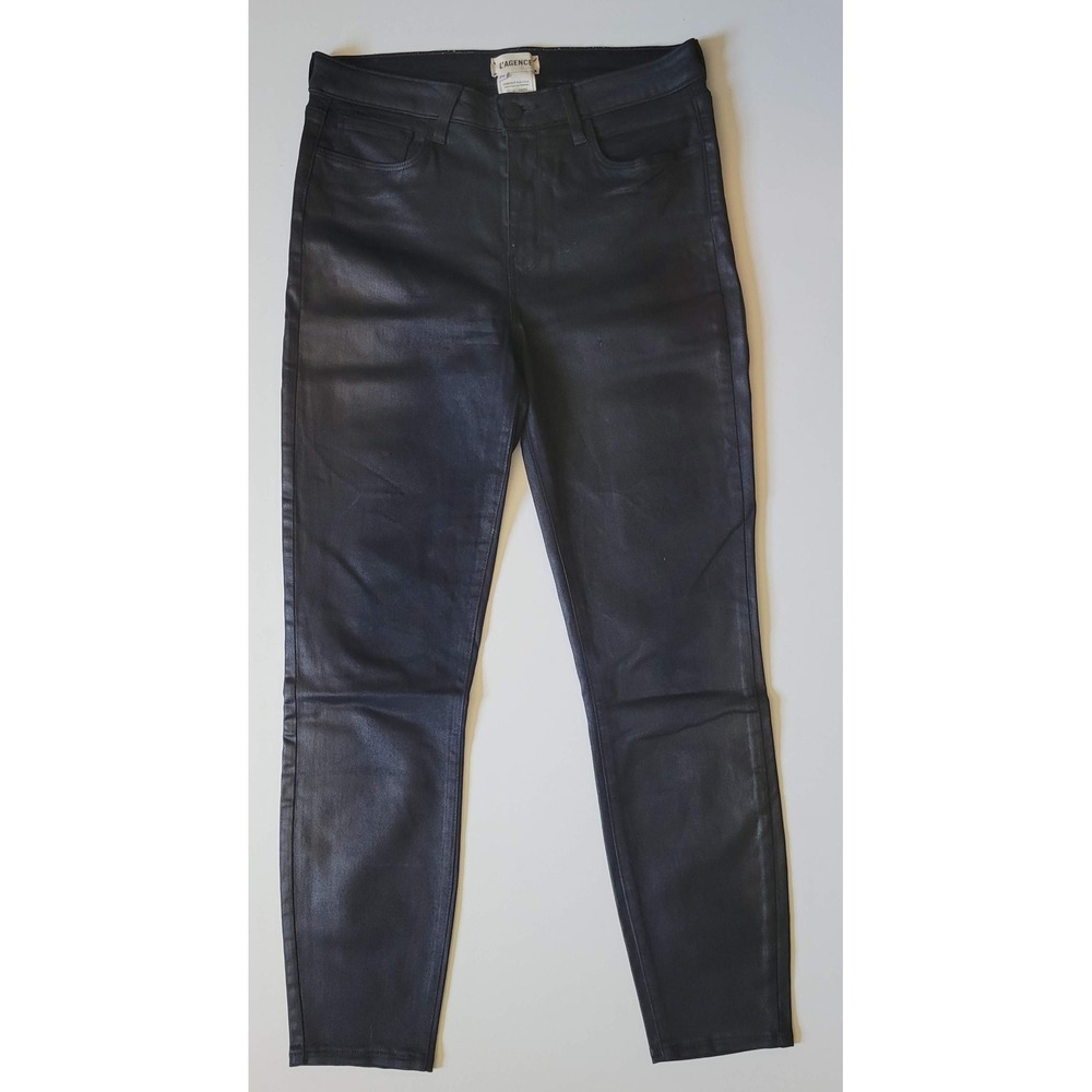 L'Agence Margot Coated Cropped Skinny Jeans
